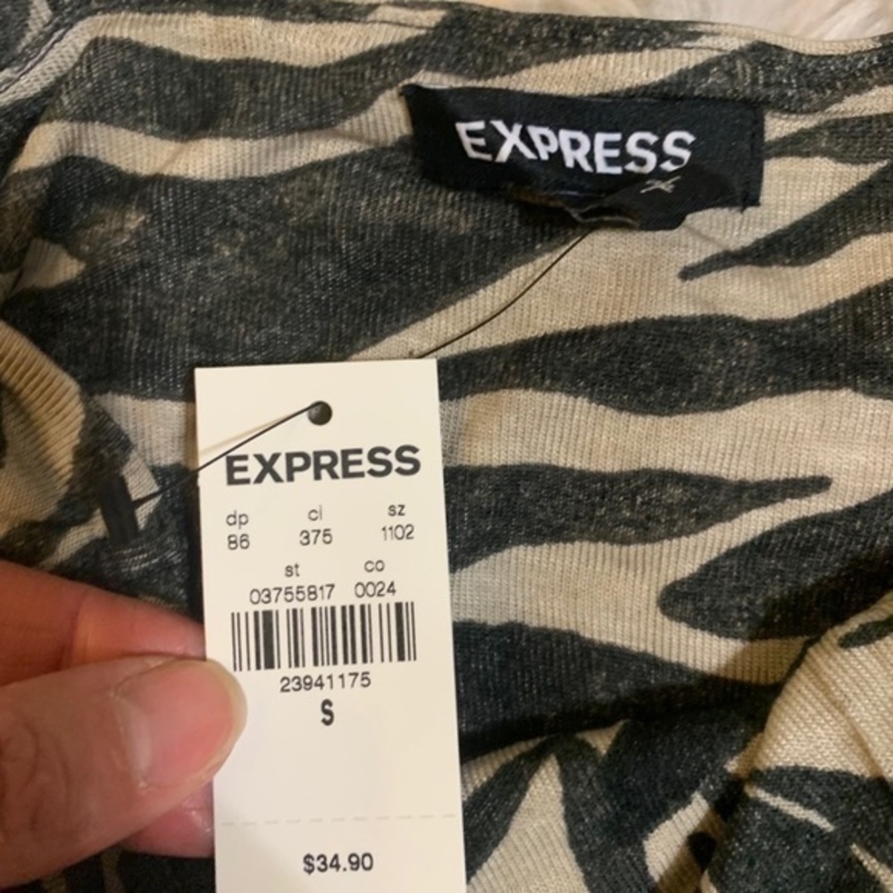 Express Zebra Print Ruched‎ Front Tank Small - Picture 6 of 8